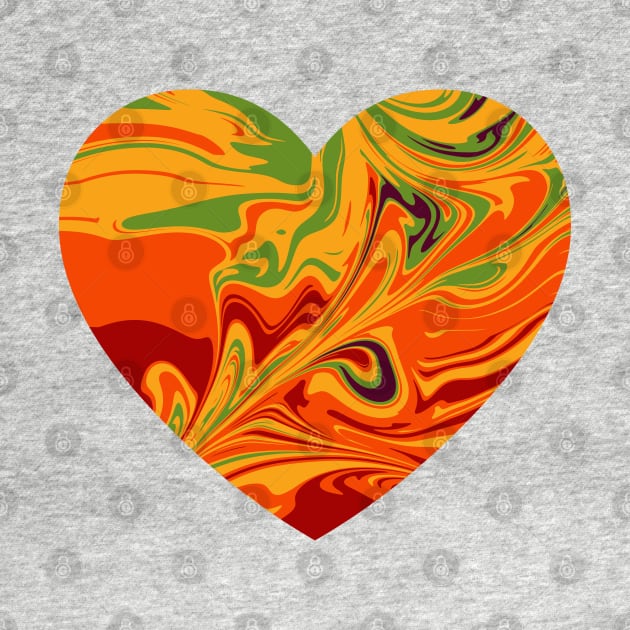 Warm Summer Abstract Melt Artwork Heart by love-fi